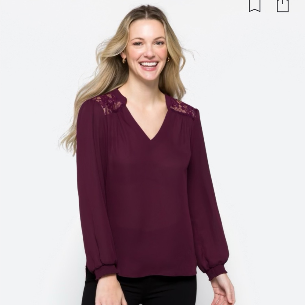 Fortune Ivy Lace Shoulder Blouse